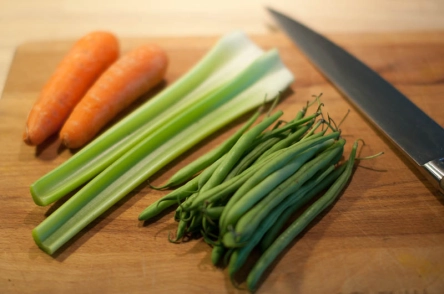 Carrots, celery and beans Carrots, celery and beans