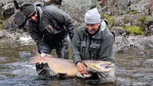 Video thumb for 40 lb Atlantic Salmon from the Three Rivers