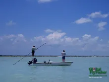 Computer screen wallpaper: Bonefish scouting on the blue flats.